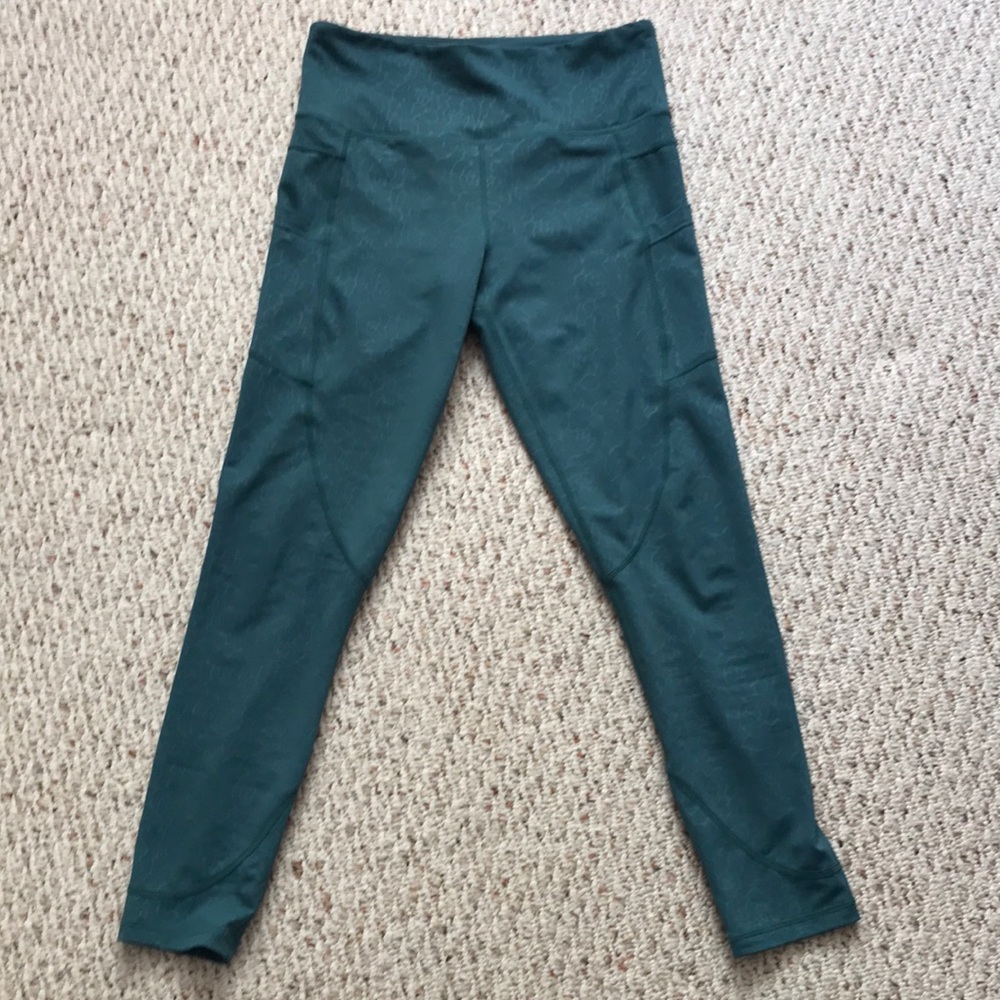 Zyia Dark Teal Floral Leggings